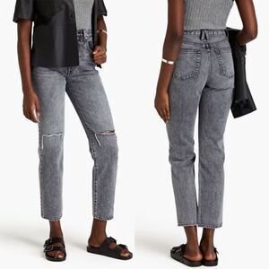 Slvrlake Sierra Grey Jeans Straight Leg Ankle Crop High Rise Size 26